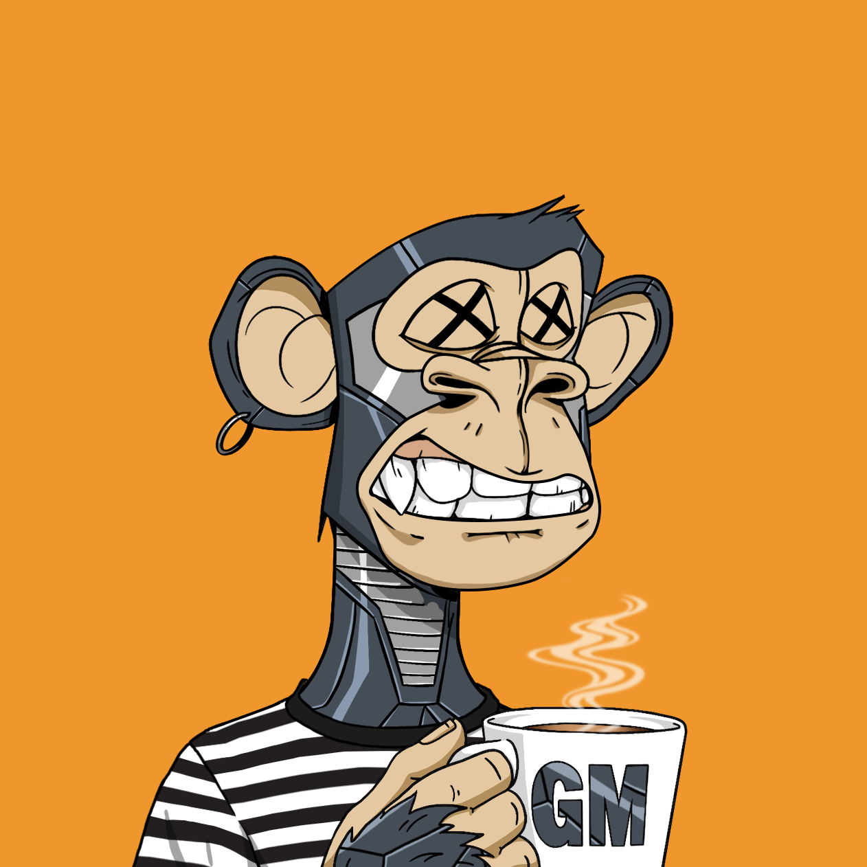 Bored Ape with gm coffee